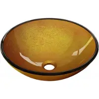 Mexen Mira glazen opbouw waskom 42 x 42 cm, goud - 24124250