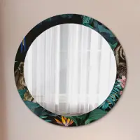 Coloray Bedrukte Spiegel - Vintage jungle Spiegel Met Bedrukte Lijst - 80 cm - Groente Bedrukte Spiegel - Spiegel Met Bedrukte Lijst - Spiegel Met Decoratie - Spiegel Lijst Met Print