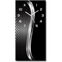 Tulup Wandklok - Metaalabstractie Glazen Klok Met Print - 30x60 cm - Zwart Wandklok Glas Met Motief - Witte handen - Rechthoekige Klok - Wandklok Glas Decoratie - Gekleurde Glazen Klok