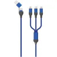 2GO 797360 USB-kabel 1,2 m USB A/USB C USB C/Micro-USB B/Lightning Zwart, Blauw