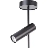 Sigma Wandspot Leda 1, 1-lamp, zwart Leda, dimbaar, zwart, Woon-/ Eetkamer, metaal, Modern, buitenspot