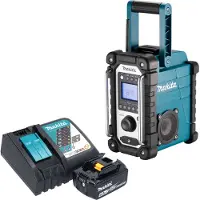 Makita DMR 116 RG1 Oplaadbare bouwplaatsradio 14,4 - 18 V AM FM AUX + 1x oplaadbare batterij 6,0 Ah + lader (FM, AM), Radio