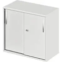 Schäfer Shop Aanbouw-/schuifdeurkast LOGIN 2 ordnerhoogtes, B 800 x D 420 x H 726 mm, lichtgrijs/lichtgrijs