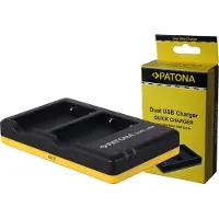 PATONA Dubbele lader NB-11L (Lader), Stroomvoorziening voor de camera, Zwart, Geel