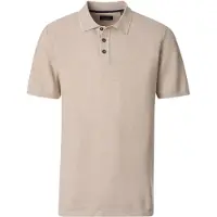 Casamoda Beige poloshirt structuur 3 knoops