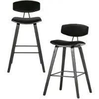 Woood Senn Barstoelen - Fluweel - Zwart - Set van 2