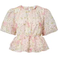 Y.A.S. Blouse 'YASLeanna' lichtblauw / mosterd / rosa / wit