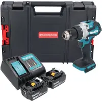 Makita DHP 489 SFJ-R accu-klopboormachine 18 V 73 Nm borstelloos + 2x accu 3,0 Ah + oplader + RHINO