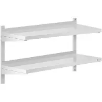 Royal Catering Wandrek van roestvrij staal - 2 planken - 40 x 100 cm