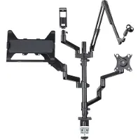 Hama Bureauondersteuning - - Monitor - Zwart - Maximaal laadvermogen 8 kg - Rotatie 180 en 35
