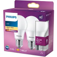 Philips LED lamp E27 | Peer A60 | Mat | 2700K | 7W (60W) | 2 stuks