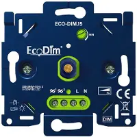 EcoDim ECO-DIM.15 universele draaiknopdimmer 2-draads Sokkel 0-150W Fase Afsnijding
