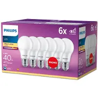 Philips Energiezuinige Lamp Mat - 40 W - E27 - warmwit licht - 6 stuks - Bespaar op energiekosten