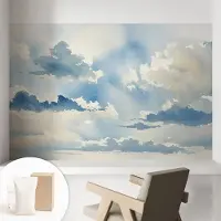Coloray Behang - Hemelse wolken Behangrol - 104x70 cm - Blauw Behang - Voor natuurliefhebbers en rustzoekers - Behang Voor de slaapkamer, woonkamer en kantoor - Vliesbehang Landschappen