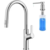 CECIPA MAX Keukenkraan met Uittrekbare Uitloop - Keukenmengkraan - Met Zeepdispenser 300ML - Handdouche - Uittrekbaar - 2 straalsoorten - Chroom