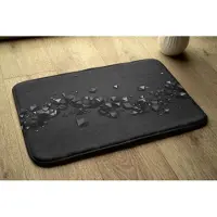 Coloray Badmat - Zwart Badkamermatjes - Zwarte geometrische abstractie Vloerkleed Badkamer - Polyester - Antislip - Badkamermat - Mat voor Badkamer - 75x45 cm