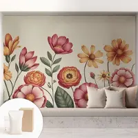 Coloray Behang - Bloemarrangement Behangrol - 208x146 cm - Roze Behang - Voor natuurliefhebbers en bloemenliefhebbers - Behang Voor de slaapkamer, woonkamer en keuken - Vliesbehang Bloemen en planten