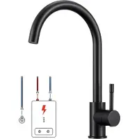 CECIPA MAX Keuken kraan - Lage druk Keukenkraan - 360° draaibare keukenkraan - Mengkraan - Zwart