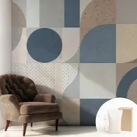 Coloray Behang - Geometrische mozaïek Behangrol - 250x250 cm - Grijs Behang - Voor liefhebbers van modern design - Behang Voor op kantoor, voor de woonkamer, voor de hal - Muurbehang Geometrie
