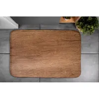 Coloray Badmat - Bruin Badkamermatjes - Houten bord Vloerkleed Badkamer - Toiletmat - Mat voor Badkamer - Badkamermat - Antislip - 90x60 cm