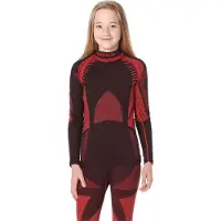 Ladeheid Kinderen Thermoshirt - Thermo ondergoed – Jongen - Meisje - Thermokleding - Longsleeve - LA-SS-Thermo-Shirt-Women - Zwart/Rood - 122-128