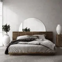 Coloray Halfronde Spiegel – Moderne Wandspiegel met Elegant Design, Hoogwaardig Glas en Zachte Organische Vorm – Perfect voor Woonkamer, Hal of Slaapkamer - 45 cm x 90 cm