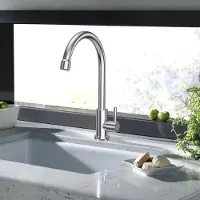 CECIPA MAX Koudwater Keukenkraan - Koudwaterkraan Keuken - 360° draaibare keukenkraan - Keukenkraan van roestvrij staal - Zliver