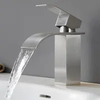 CECIPA MAX Wastafelkraan - Watervalkraan Badkamerkraan - designkraan Badkamer Kraan - Mengkraan - RVS - Warm en Koud - Geborstelde