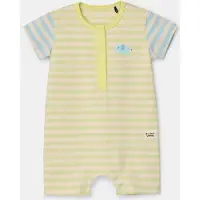 Woody kruippakje baby unisex - groen/blauw gestreept - olifant - 261-10-BPJ-Z/916 - maat 80