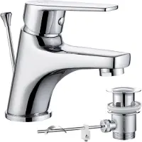 CECIPA MAX Wastafelkraan - Waterbesparend - Met Waste - Badkamer & Keuken Kraan - inclusief aansluitingen - Warm en Koud - Badkamerkraan - Chroom