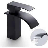 CECIPA MAX Wastafelkraan Zwart - Badkamerkraan - Mengkraan Wastafel Kraan - Watervalkraan - Warm en Koud - Opbouw - badkamer kraan - Waterbesparend - Zwart
