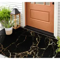 Coloray Buiten Deurmat - Zwart Grote Buiten Deurmat - Marmerpatroon Duurzame Schoonloopmat - Woningdecoratie - Buitenmat Voor Alle Seizoenen - Deurmat Die Niet Wegglijdt - 150x100 cm