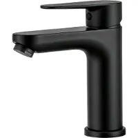 CECIPA MAX Wastafelkraan - Badkamerkraan Zwart - Badkamer Kraan - Kraan Wastafel - Mengkraan - Warm en Koud - Waterbesparend - Zwart