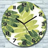 Coloray Wandklok - Bladerenjungle Glazen Klok - 30fi cm - Groente Wandklok - Wandklok Ronde - Wandklok Modern - Wandklok Keuken - Stille Wandklok
