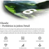 Coloray Wandklok - Bladerenjungle Klok Glas - 30fi cm - Groente Wandklok - Wandklok Ronde - Wandklok Klassiek - Wandklokken Woonkamer - Stille Wandklok