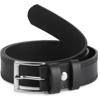 Ladeheid Kinderriem – Riem - Jongens - Broekriem - Verstelbaar - Leer – Zwart-2 – 75 cm LA-EL-KIDS