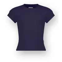 Vingino T-shirt Icon-Crop rib tee Meisje Blauw 128