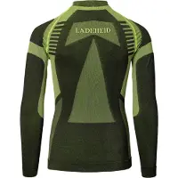 Ladeheid Kinderen Thermoshirt - Thermo ondergoed – Jongen - Meisje - Thermokleding - Longsleeve – LA-SS-Thermo-Shirt-Men - Zwart/Groen - 146-152