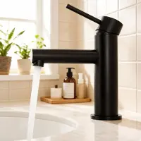 CECIPA MAX Auralum max Wastafelkraan Zwart - Badkamerkraan - Kraan Badkamer - Kraan Wastafel - Wastafel Mengkraan - Waterbesparend - Zonder Waste