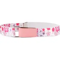 Ladeheid Kinderriem - Riem - Broekriem - Verstelbaar - Polyester - LA-TG-P15 - Weiß/Rosa/Blumen - 1-6 Jahre