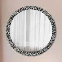 Coloray Bedrukte Spiegel - Ornament Wandspiegel Decoratieve Print - 100 cm - Zwart en wit Bedrukte Spiegel - Wandspiegel Decoratieve Print - Bedrukte Spiegel - Spiegel Met Bedrukte Lijst