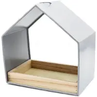UNUS Vogelvoederhuis om op te hangen met uitneembare voerschaal lichtgrijs