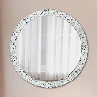 Coloray Bedrukte Spiegel - Natuursteen Spiegel Met Bedrukte Lijst - 90 cm - Wit Bedrukte Spiegel - Spiegel Met Bedrukte Lijst - Spiegel Met Decoratie - Spiegel Lijst Met Print