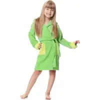 Ladeheid Kinderen Badjas met Capuchon - Wasmachine bestendig - Katoen - Badstof - LA-LA40-103-DG - Grün/Hellgrün (M14/M7) - 134-140