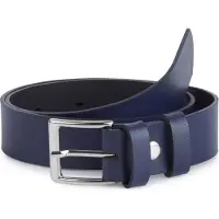 Ladeheid Kinderriem – Riem - Jongens - Broekriem - Verstelbaar - Leer – Marineblauw-1 – 60 cm LA-EL-KIDS