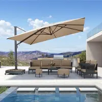 PURPLE LEAF Rechthoek Parasol – 360° Draaibaar - Ingebouwde LED-verlichting – UV50+ - Windbestendig - Stijlvolle Zweefparasol