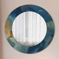 Coloray Bedrukte Spiegel - Onyx marmer Bedrukte Spiegel - 60 cm - Blauw Bedrukte Spiegel - Bedrukte Spiegel - Spiegel Met Bedrukte Lijst - Spiegel Met Decoratie