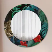 Coloray Bedrukte Spiegel - Vintage jungle Spiegel Met Print - 60 cm - Groente Bedrukte Spiegel - Spiegel Met Print - Wandspiegel Met Print - Wandspiegel Decoratieve Print