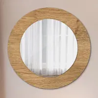 Coloray Bedrukte Spiegel - Houtstructuur Spiegel Met Bedrukte Lijst - 60 cm - Bruin Bedrukte Spiegel - Spiegel Met Bedrukte Lijst - Spiegel Met Decoratie - Spiegel Lijst Met Print
