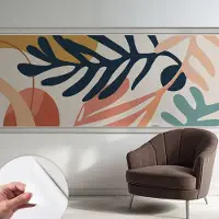 Coloray Zelfklevend Behang - Bladpatronen Stickerbehang op rol - 250x104 cm - Marine Zelfklevend Behang - Voor de woonkamer, slaapkamer en kantoor - Herpositioneerbaar - Zelfklevend fotobehang